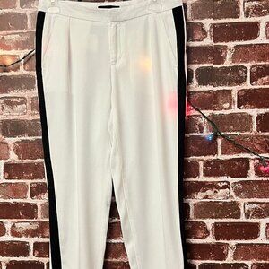 Banana Republic White & Black Tuxedo Stripe Pants